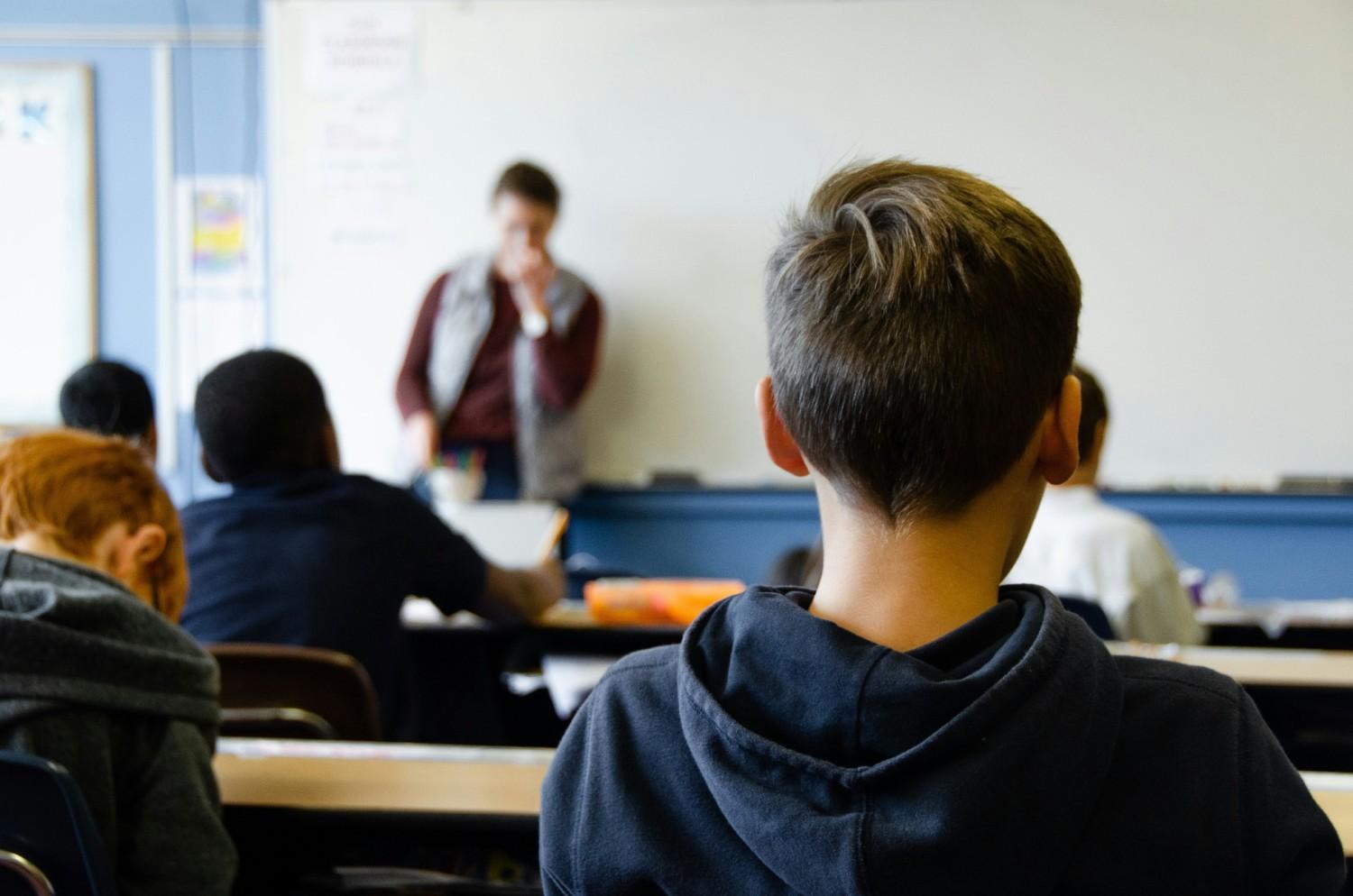 Students listening in classroom